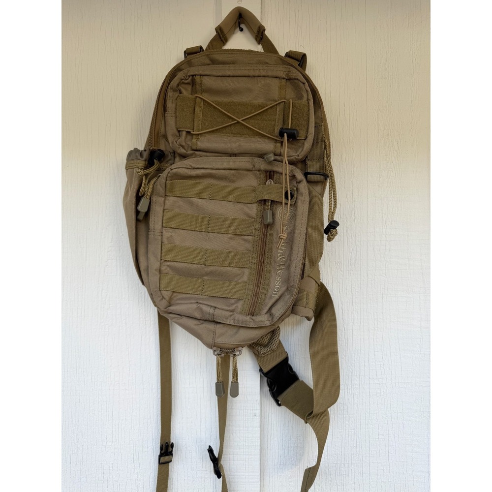 Smith And Wesson-Tactical Sling Pack, Backpack Bag, Tan Condor